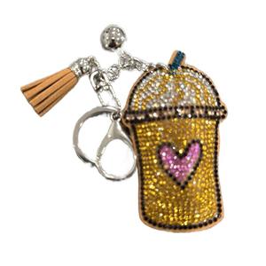 LGS Charms - Food & Drinks - Rhinestone Keychain Fashion Accessory with Tassel