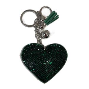 LGS Charms - Hearts - Rhinestone Keychain Fashion Accessory with Tassel