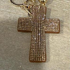 LGS Charms - Crosses/Angel Wings - Rhinestone Keychain Fashion Accessory with Tassel