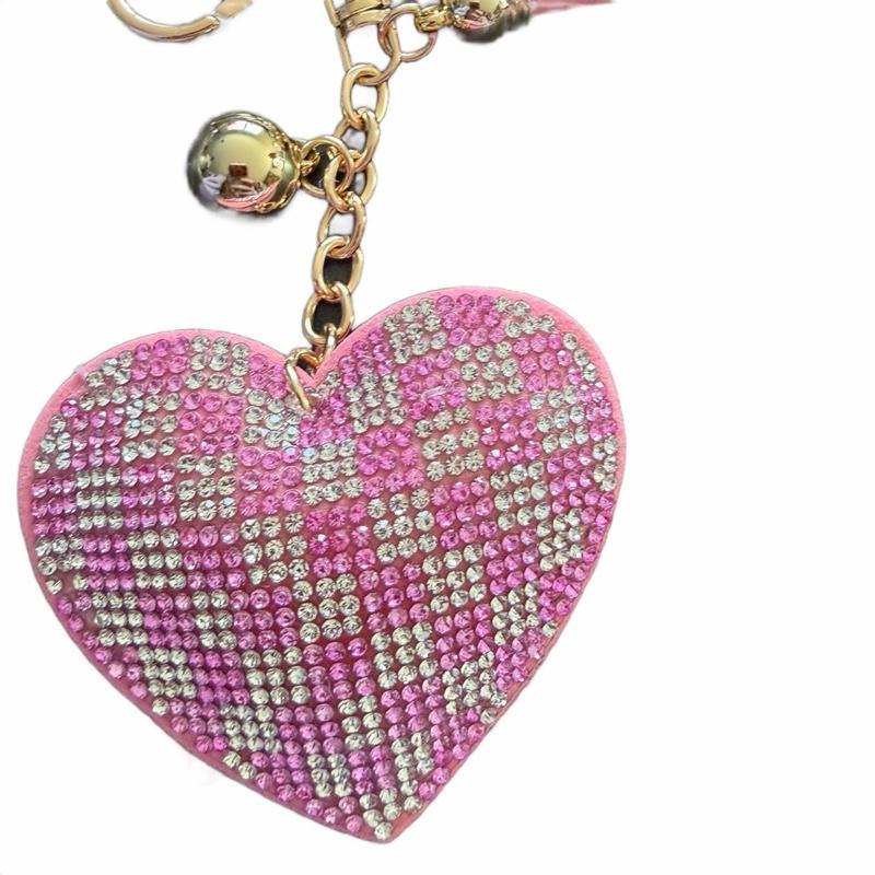 LGS Charms - Hearts - Rhinestone Keychain Fashion Accessory with Tassel