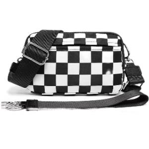 LGS 3 in 1 Wallet RFID protected - Nylon Wristlet & Crossbody Bag for Women, Fits Most Smartphones, Stylish & Versatile wallets purse Casual Lightweight Bag Checkered Pattern Bag