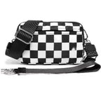 LGS 3 in 1 Wallet RFID protected - Nylon Wristlet & Crossbody Bag for Women, Fits Most Smartphones, Stylish & Versatile wallets purse Casual Lightweight Bag Checkered Pattern Bag