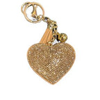 LGS Charms - Hearts - Rhinestone Keychain Fashion Accessory with Tassel