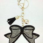 LGS Charms - Bows - Rhinestone Keychain Fashion Accessory with Tassel