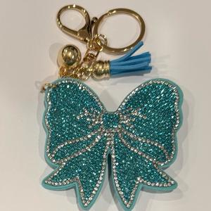 LGS Charms - Bows - Rhinestone Keychain Fashion Accessory with Tassel