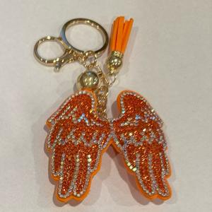 LGS Charms - Crosses/Angel Wings - Rhinestone Keychain Fashion Accessory with Tassel