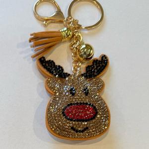 LGS Charms - Christmas - Rhinestone Keychain Fashion Accessory with Tassel