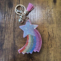 LGS Charms - Stars & Initials - Rhinestone Keychain Fashion Accessory with Tassel