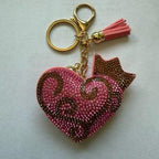LGS Charms - Hearts - Rhinestone Keychain Fashion Accessory with Tassel