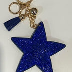 LGS Charms - Stars & Initials - Rhinestone Keychain Fashion Accessory with Tassel