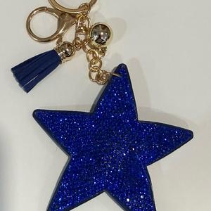 LGS Charms - Stars & Initials - Rhinestone Keychain Fashion Accessory with Tassel