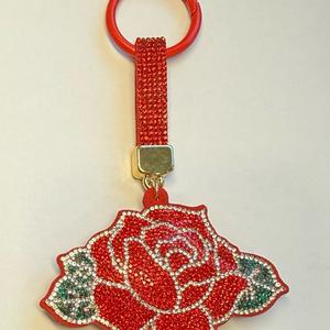LGS Charms - Flowers - Rhinestone Keychain Fashion Accessory with Tassel