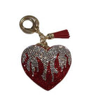 LGS Charms - Hearts - Rhinestone Keychain Fashion Accessory with Tassel