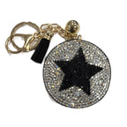 LGS Charms - Stars & Initials - Rhinestone Keychain Fashion Accessory with Tassel