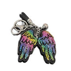 LGS Charms - Crosses/Angel Wings - Rhinestone Keychain Fashion Accessory with Tassel