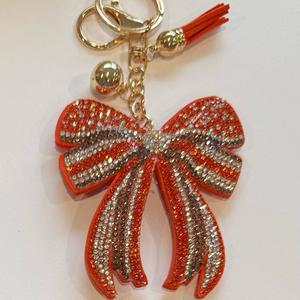 LGS Charms - Bows - Rhinestone Keychain Fashion Accessory with Tassel