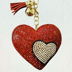 LGS Charms - Hearts - Rhinestone Keychain Fashion Accessory with Tassel