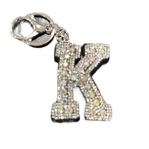 LGS Charms - Stars & Initials - Rhinestone Keychain Fashion Accessory with Tassel