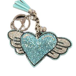 LGS Charms - Hearts - Rhinestone Keychain Fashion Accessory with Tassel