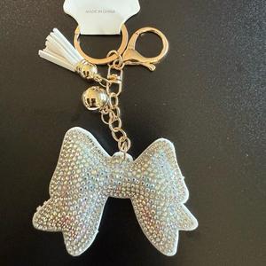 LGS Charms - Bows - Rhinestone Keychain Fashion Accessory with Tassel