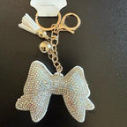 LGS Charms - Bows - Rhinestone Keychain Fashion Accessory with Tassel