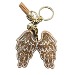 LGS Charms - Crosses/Angel Wings - Rhinestone Keychain Fashion Accessory with Tassel
