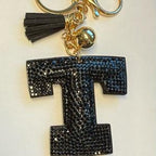 LGS Charms - Stars & Initials - Rhinestone Keychain Fashion Accessory with Tassel