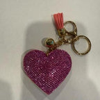 LGS Charms - Hearts - Rhinestone Keychain Fashion Accessory with Tassel
