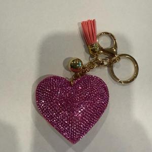 LGS Charms - Hearts - Rhinestone Keychain Fashion Accessory with Tassel