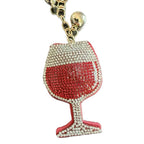 LGS Charms - Food & Drinks - Rhinestone Keychain Fashion Accessory with Tassel