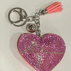 LGS Charms - Hearts - Rhinestone Keychain Fashion Accessory with Tassel