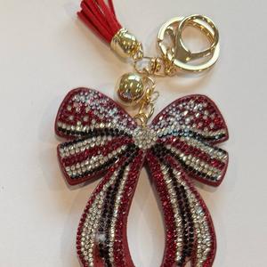 LGS Charms - Bows - Rhinestone Keychain Fashion Accessory with Tassel