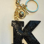 LGS Charms - Stars & Initials - Rhinestone Keychain Fashion Accessory with Tassel