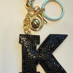 LGS Charms - Stars & Initials - Rhinestone Keychain Fashion Accessory with Tassel