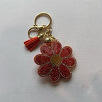 LGS Charms - Flowers - Rhinestone Keychain Fashion Accessory with Tassel