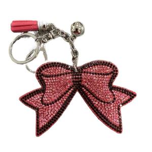 LGS Charms - Bows - Rhinestone Keychain Fashion Accessory with Tassel
