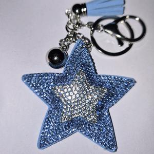 LGS Charms - Stars & Initials - Rhinestone Keychain Fashion Accessory with Tassel