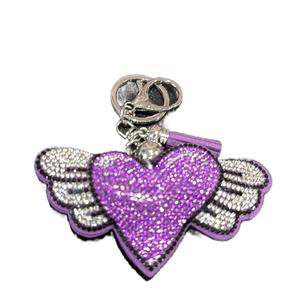 LGS Charms - Hearts - Rhinestone Keychain Fashion Accessory with Tassel