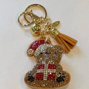 LGS Charms - Christmas - Rhinestone Keychain Fashion Accessory with Tassel