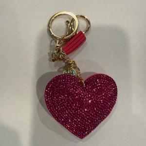 LGS Charms - Hearts - Rhinestone Keychain Fashion Accessory with Tassel