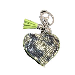 LGS Charms - Hearts - Rhinestone Keychain Fashion Accessory with Tassel