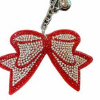 LGS Charms - Bows - Rhinestone Keychain Fashion Accessory with Tassel