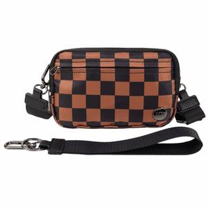 LGS Exclusives 3 in 1 Wallet RFID protected - Nylon Wristlet & Crossbody Bag for Women, Fits Most Smartphones, Stylish & Versatile wallets purse Casual Lightweight Bag Checkered Pattern Bag