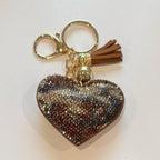 LGS Charms - Hearts - Rhinestone Keychain Fashion Accessory with Tassel