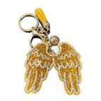 LGS Charms - Crosses/Angel Wings - Rhinestone Keychain Fashion Accessory with Tassel