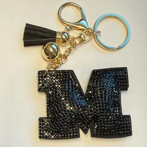 LGS Charms - Stars & Initials - Rhinestone Keychain Fashion Accessory with Tassel