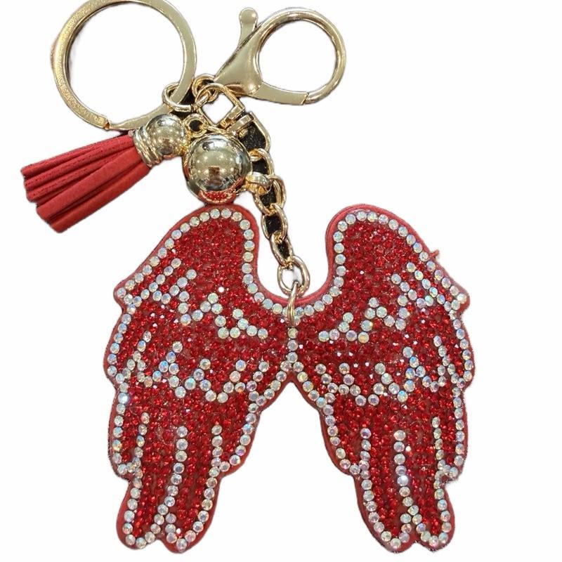 LGS Charms - Crosses/Angel Wings - Rhinestone Keychain Fashion Accessory with Tassel