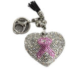 LGS Charms - Hearts - Rhinestone Keychain Fashion Accessory with Tassel