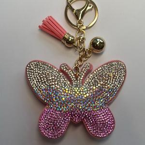 LGS Charms - Butterflies/Insects - Rhinestone Keychain Fashion Accessory with Tassel