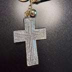 LGS Charms - Crosses/Angel Wings - Rhinestone Keychain Fashion Accessory with Tassel